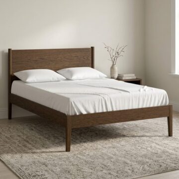 Salem Brown Oak 4'6" Bed Panelled
