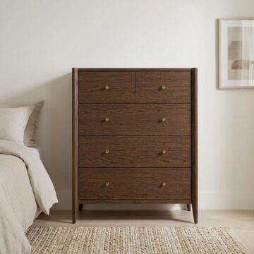 Salem Brown Oak 2 Over 3 Drawer Chest
