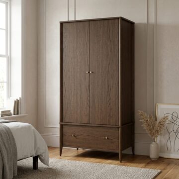 Salem Brown Oak Gents Wardrobe with Drawer
