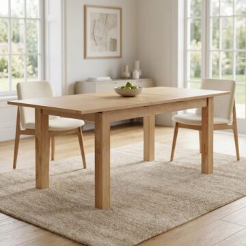 Brancepeth Oak Compact Extending Dining Table | Lacquered Finish | 120cm - 165cm