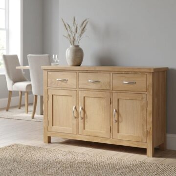 Brancepeth Oak Large Sideboard | Lacquered Finish