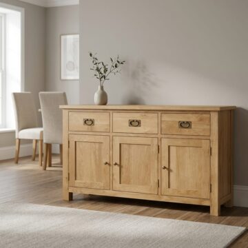Belmont Oak 3 Door 3 Drawer Large Sideboard | Assembled