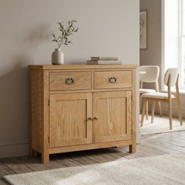 Belmont Oak 2 Door 2 Drawer Small Sideboard | Assembled