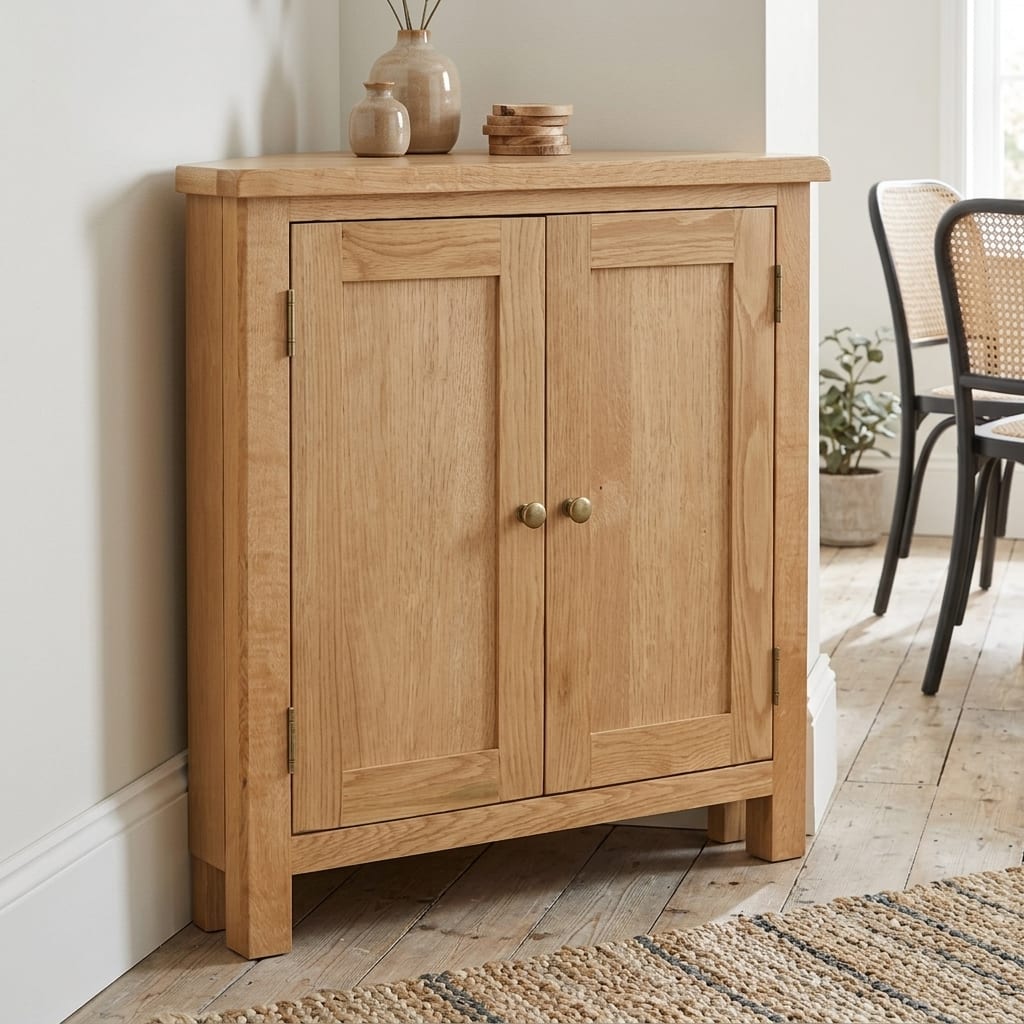 Belmont Oak Corner Cupboard