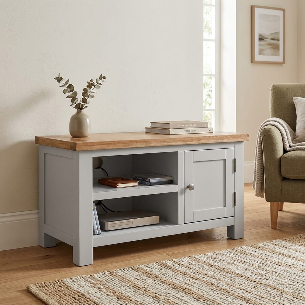 Wynyard Grey 1 Door TV Unit 90cm | Assembled