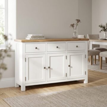 Wynyard White 3 Door 3 Drawer Large Sideboard | Assembled