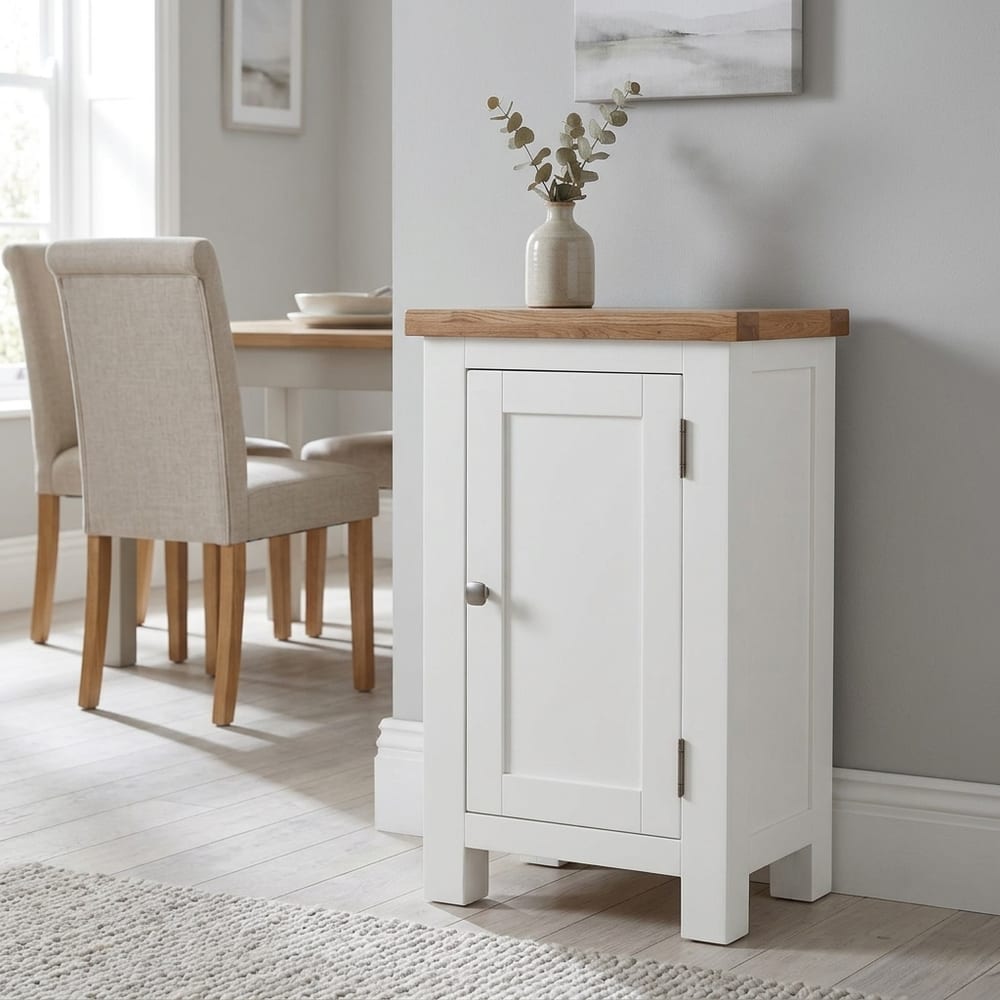 Wynyard White 1 Door Cabinet | Assembled