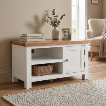 Wynyard White 1 Door TV Unit 90cm | Assembled