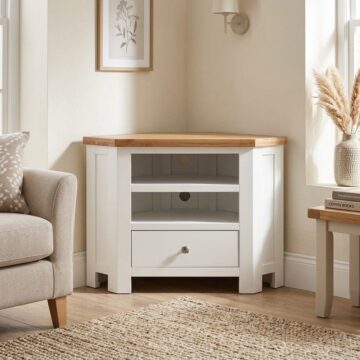 Wynyard White Corner TV Unit