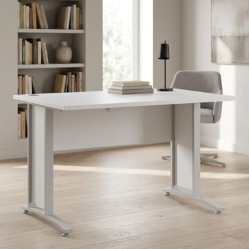 Kansas White Desk 120 cm | White Legs