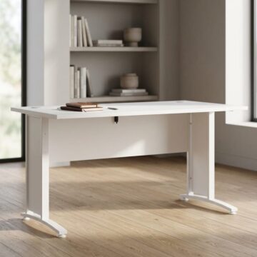 Kansas White Desk 150 cm | White legs
