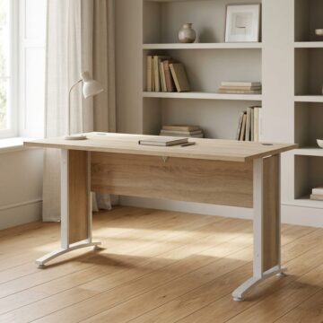 Kansas Desk 150 cm | Oak Finish | White Legs