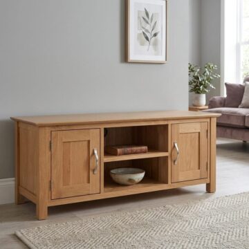 Devon Oak 2 Door TV Stand 120cm | Assembled