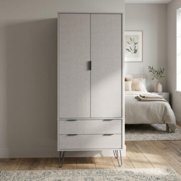 Avila Grey Double Wardrobe with Drawers