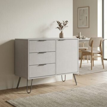 Avila Grey 1 Door 3 Drawer Small Sideboard