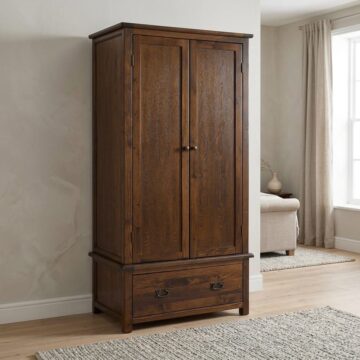Norwood Dark 2 Door 1 Drawer Wardrobe