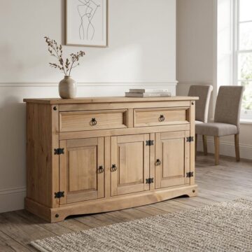 Azusa Medium 3 Door 2 Drawer Sideboard | Antique Waxed Pine