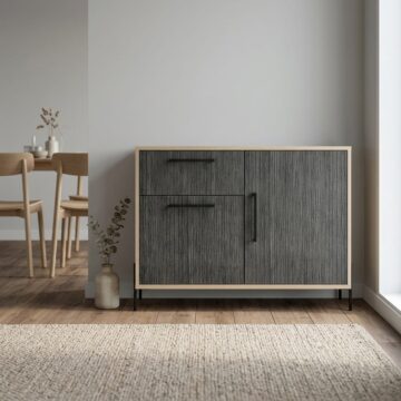 Oxford 2 Door 1 Drawer Small Sideboard | Washed Oak Finish