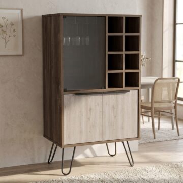 Carson Wine Cabinet | Smoked Oak Finish