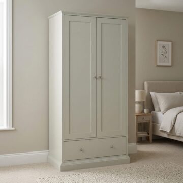 Stanton Grey Double Wardrobe with Drawer