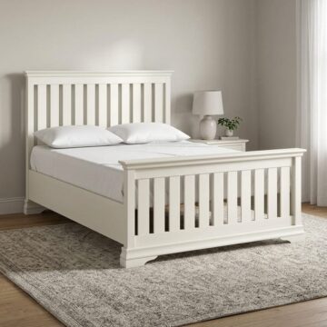Riverton White Slatted 4'6 High Foot End