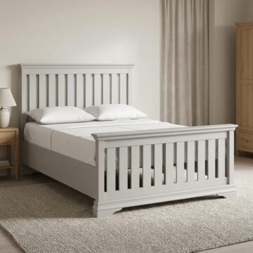 Riverton Grey Slatted 4'6 High Foot End