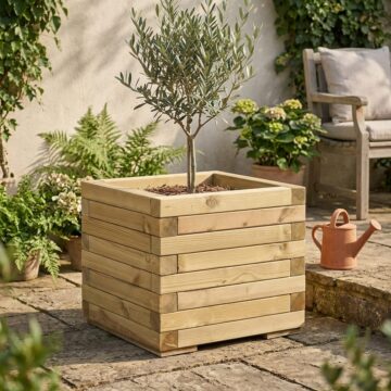 Oakworld Alfresco Square Patio Planter | Natural Timber