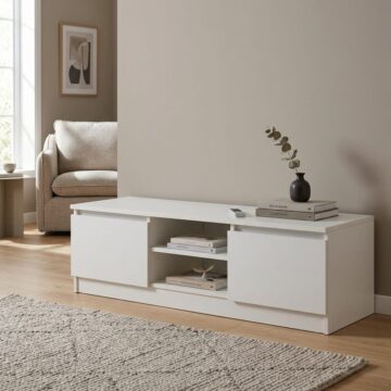 Colbrook White 2 Door TV Cabinet 120cm