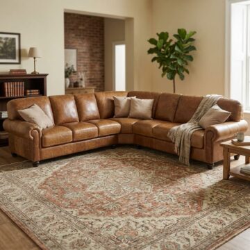 Portofino Extra Large Italian Leather Corner Sofa | Old Ranch Brown
