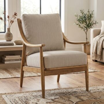 Crewe Accent Chair | Natural Linen Grey
