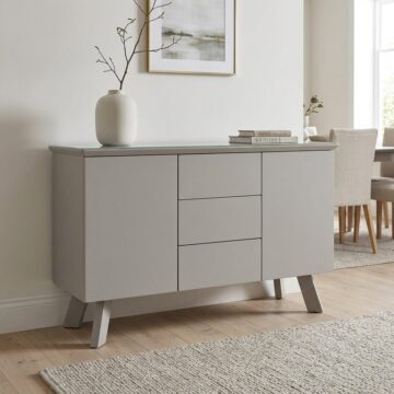 Rococo Cappuccino Grey 2 Door 3 Drawer Small Sideboard