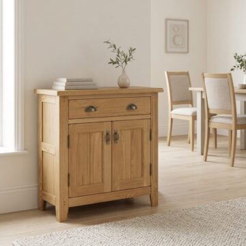 Penrith Oak 2 Door 1 Drawer Mini Sideboard | Assembled