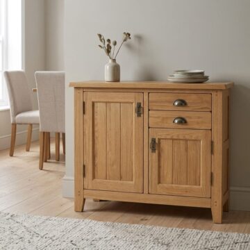 Penrith Oak 2 Door 2 Drawer Small Sideboard | Assembled
