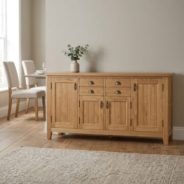 Penrith Oak 4 Door 4 Drawer Extra Large Sideboard | Assembled