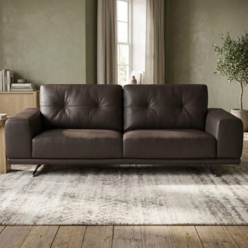 Altamura Italian Leather 3 Seat Sofa | Taupe