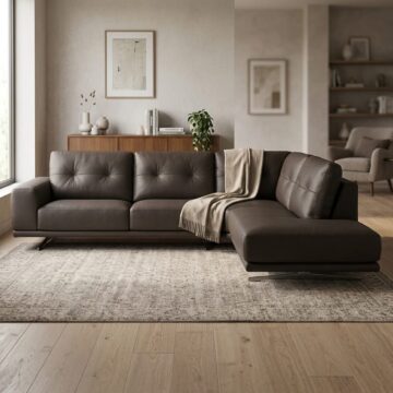 Altamura Italian leather Right Hand Facing Corner | Taupe