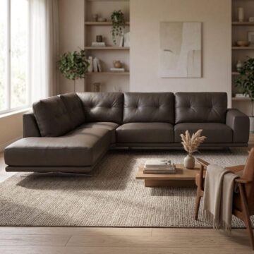 Altamura Italian leather Left Hand Facing Corner | Taupe