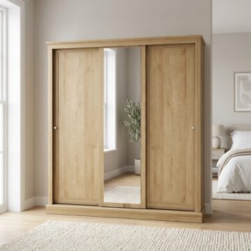 Latimer 3 Door Sliding Wardrobe | Oak Finish
