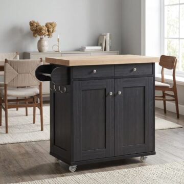 Barking Kitchen Island | Black
