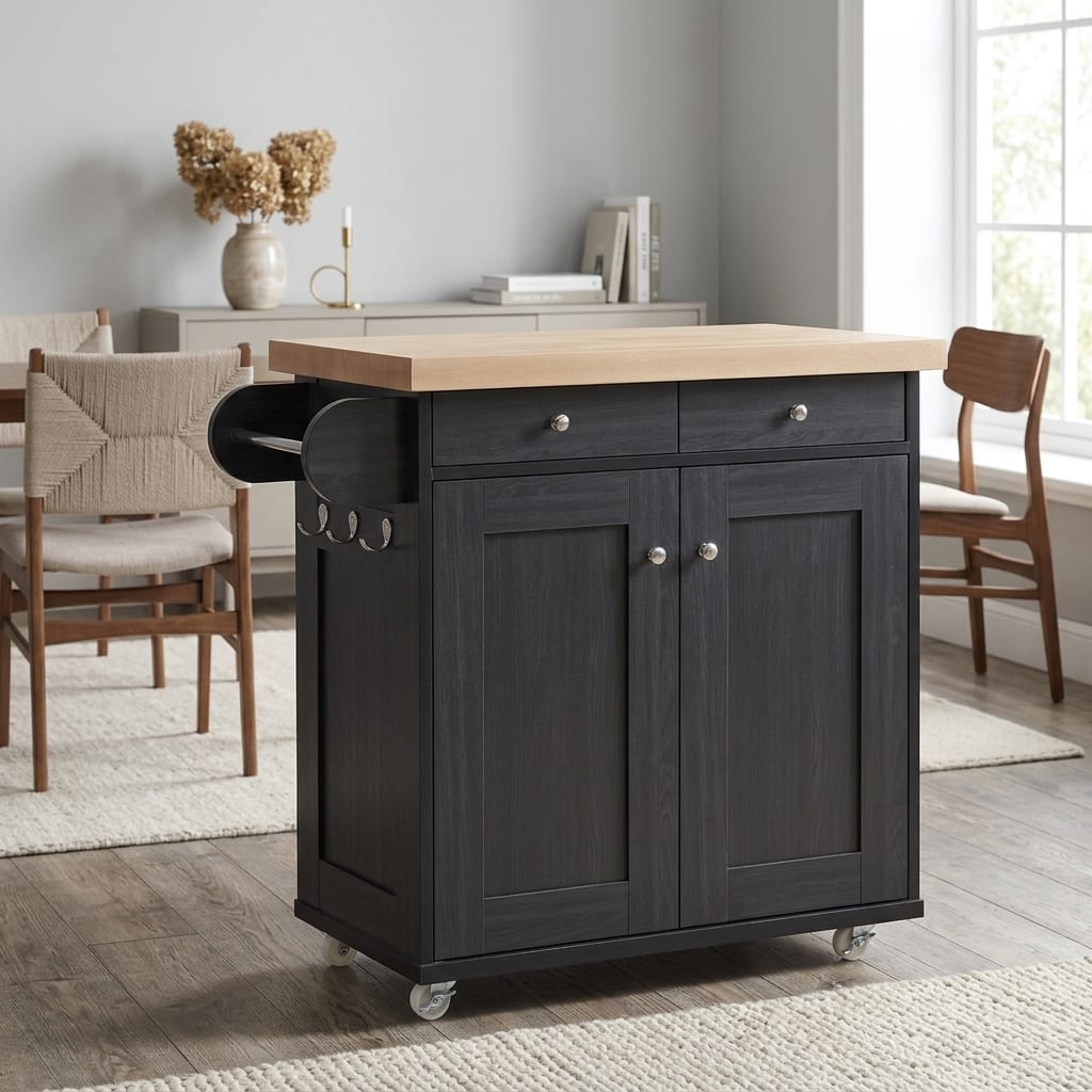 Barking Kitchen Island | Black
