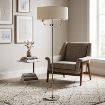 Silver Nixon Floor Lamp | Bright Nickel