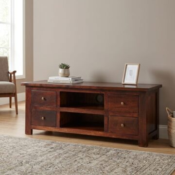 Chapra Dark Mango 4 Drawer TV Cabinet 130cm