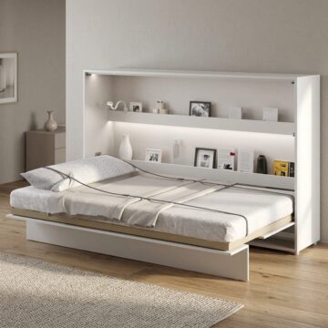 Horizontal Wall Bed Concept 120cm | White Gloss