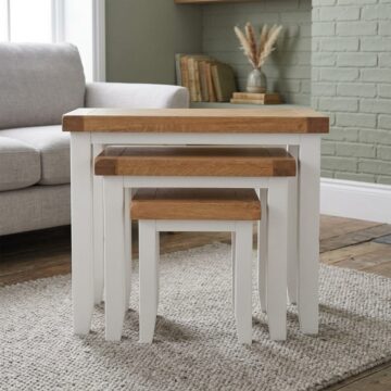 Norfolk White Nest of Tables | Assembled