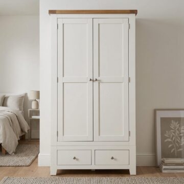 Norfolk White 2 Door 2 Drawer Wardrobe