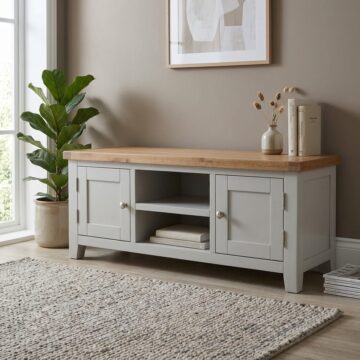 Norfolk French Grey 2 Door TV Cabinet 134cm | Assembled