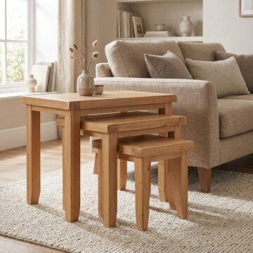 Norfolk Natural Oak Nest of Tables | Assembled