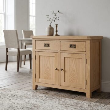 Norfolk Natural Oak 2 Door 2 Drawer Sideboard | Assembled