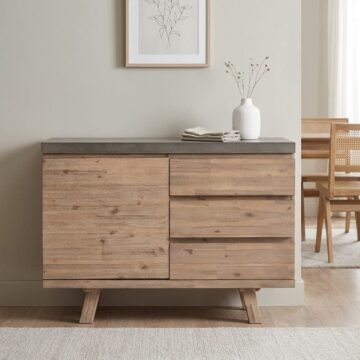 Brixton Grey 1 Door 3 Drawer Small Sideboard
