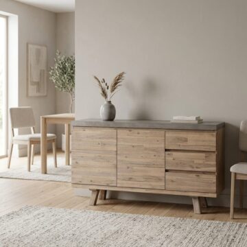 Brixton Grey 2 Door 3 Drawer Large Sideboard